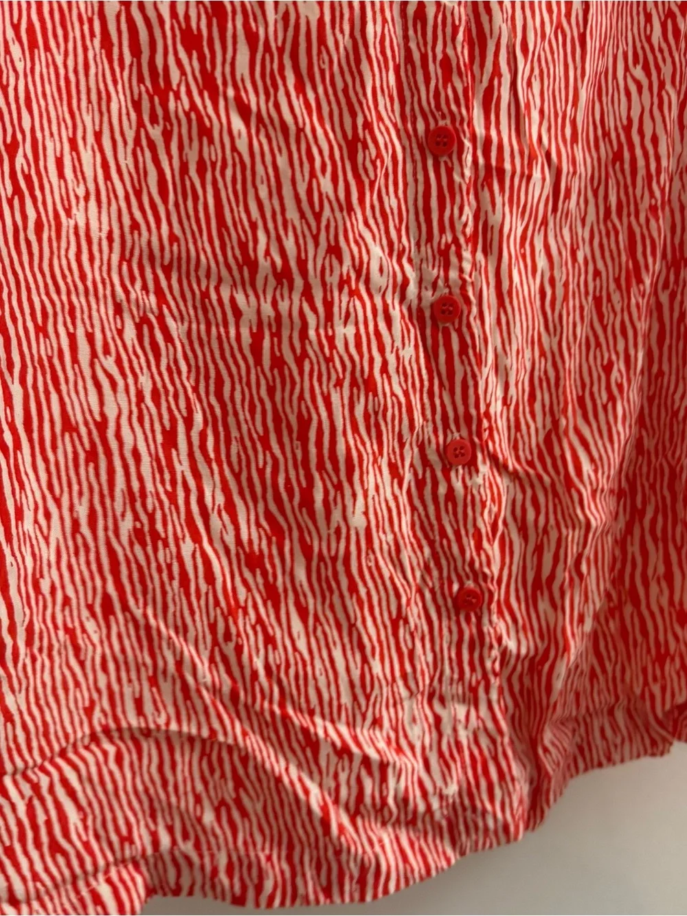 Whistles Red Rosalie Woodland Animal Button Down Shirt Dress Sz 6 Summer Travel - Picture 8 of 14